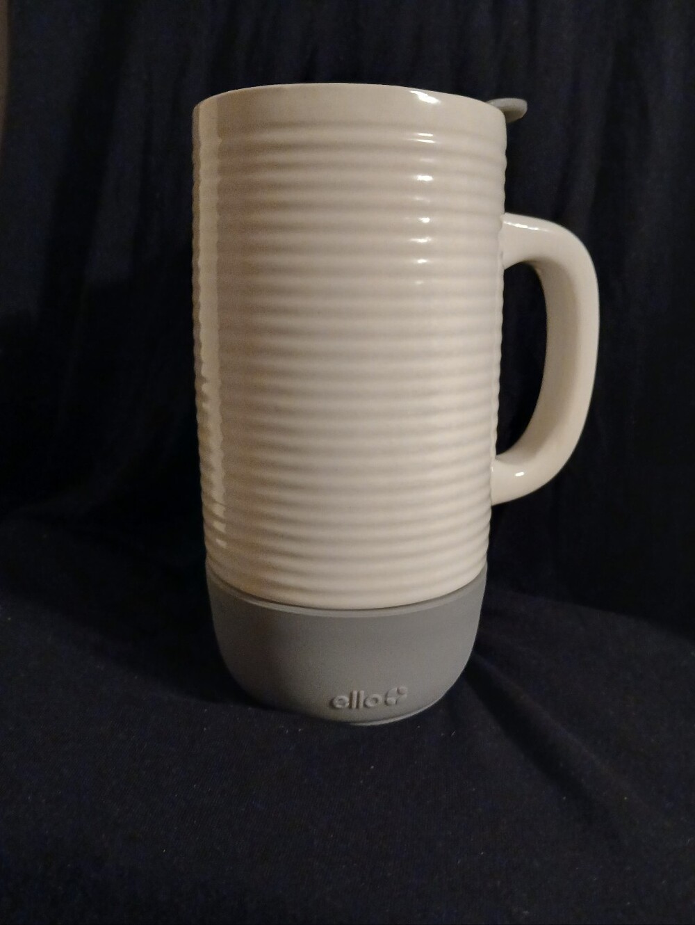 Ello Jane Ceramic Travel White/Gray 18 oz Mug (100326A)